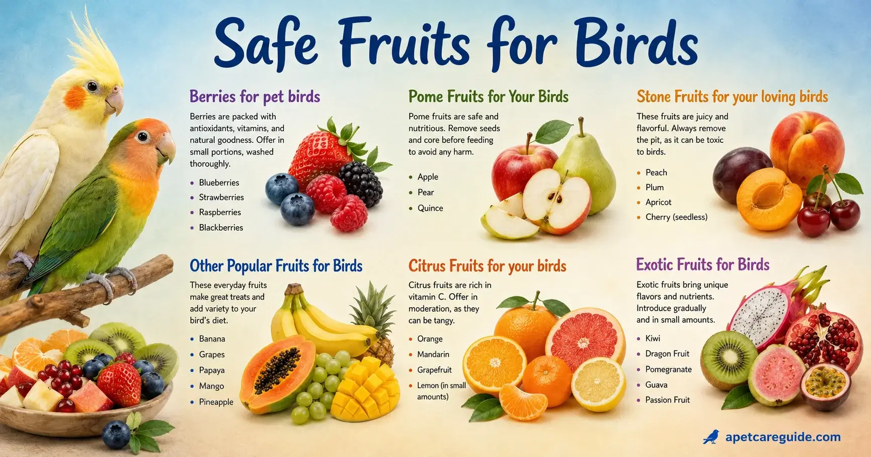 Safe Fruits for Pet Birds