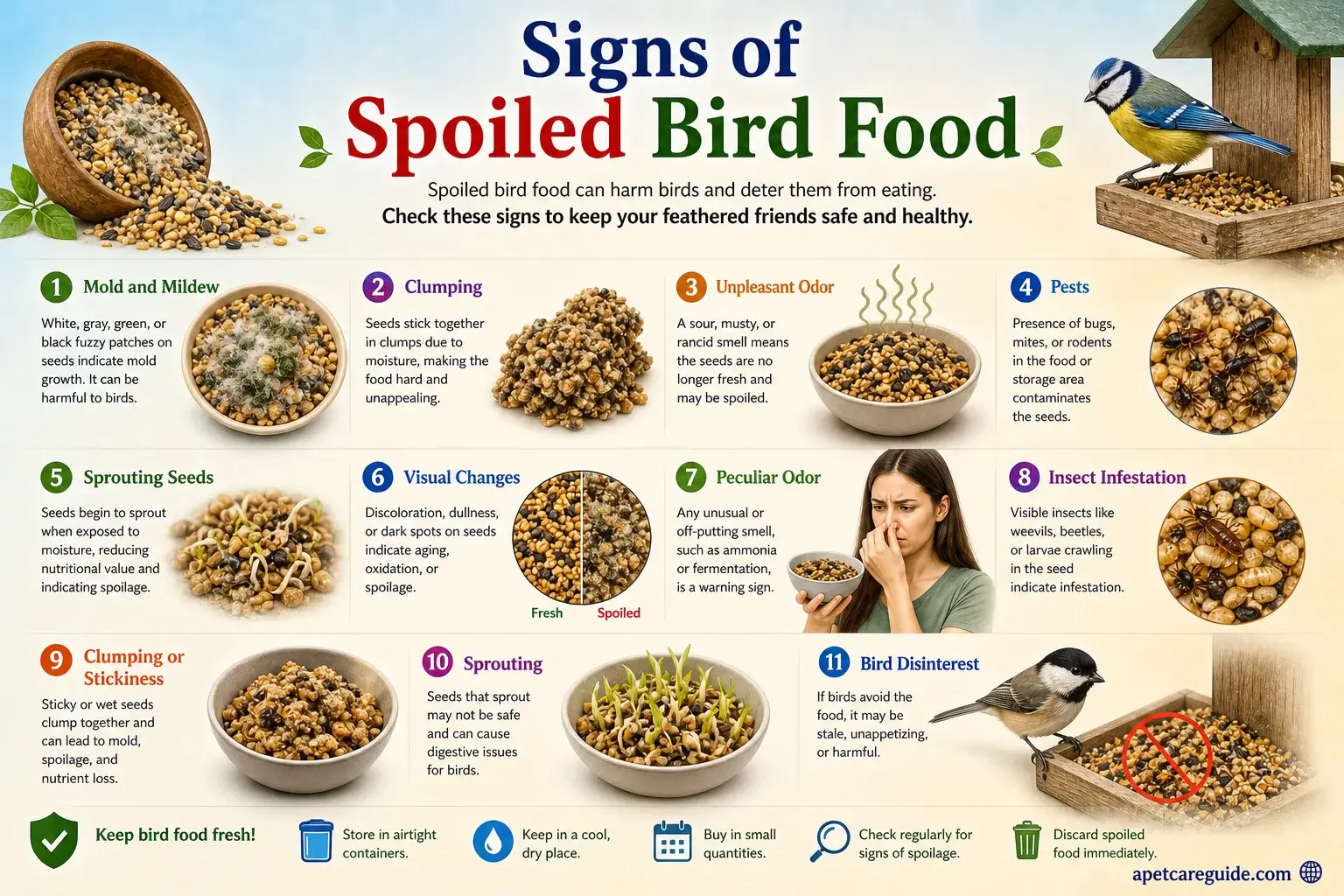 signs of bad bird food