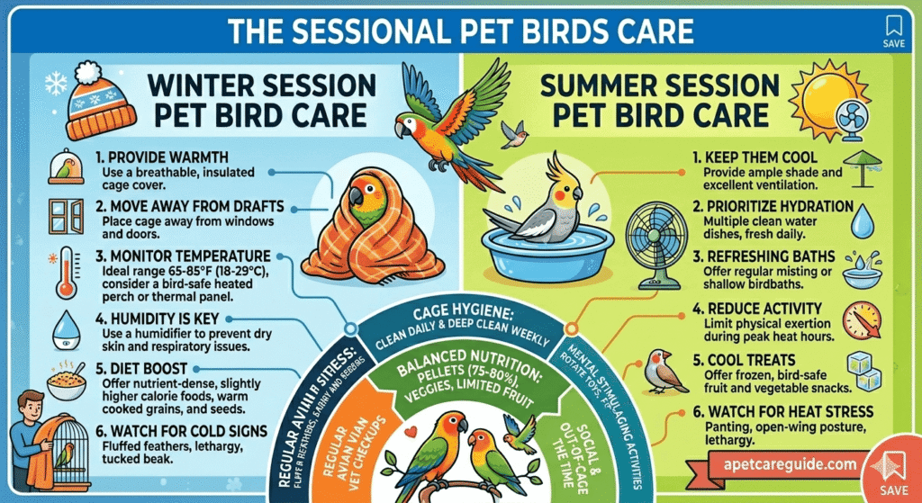 The Sessional Pet Birds Care winter vs summer birds care