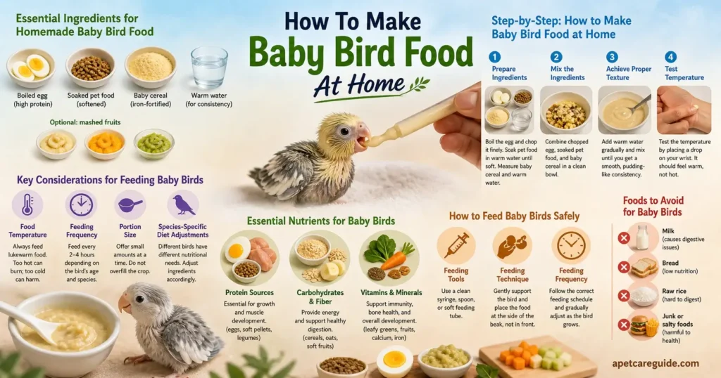 how to make baby bird food at home