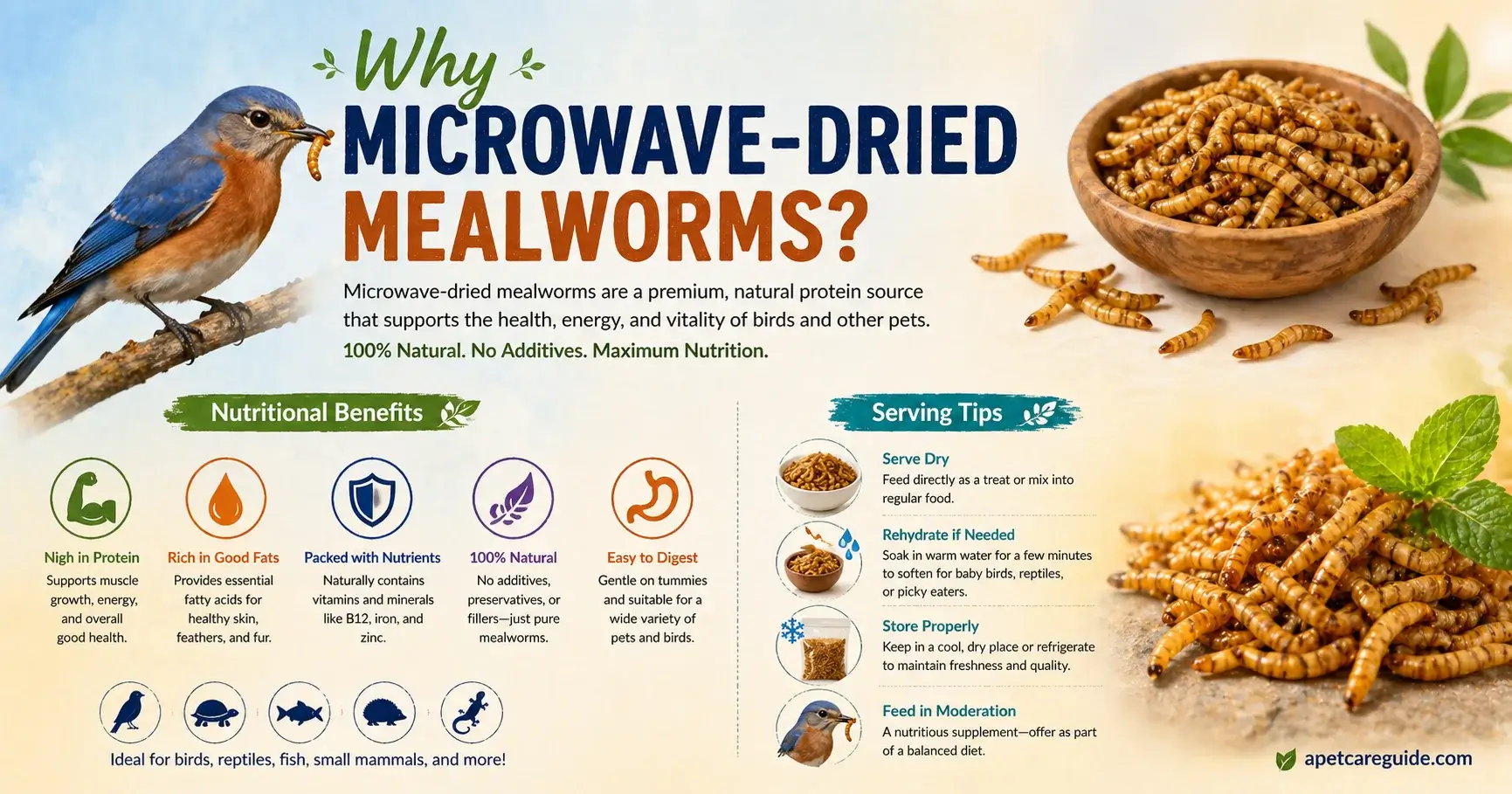 Microwave-Dried Mealworms