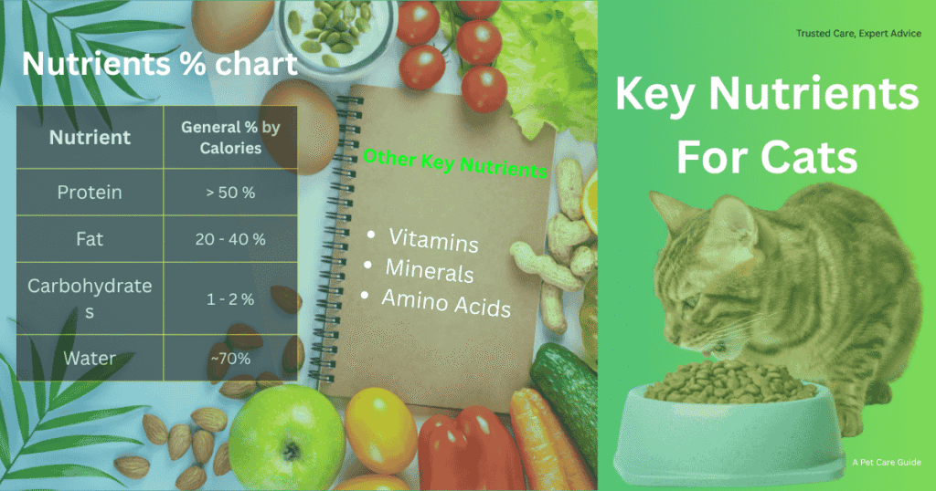cat nutrition requirements chart