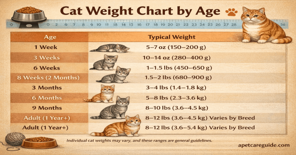 cat weight chart by age