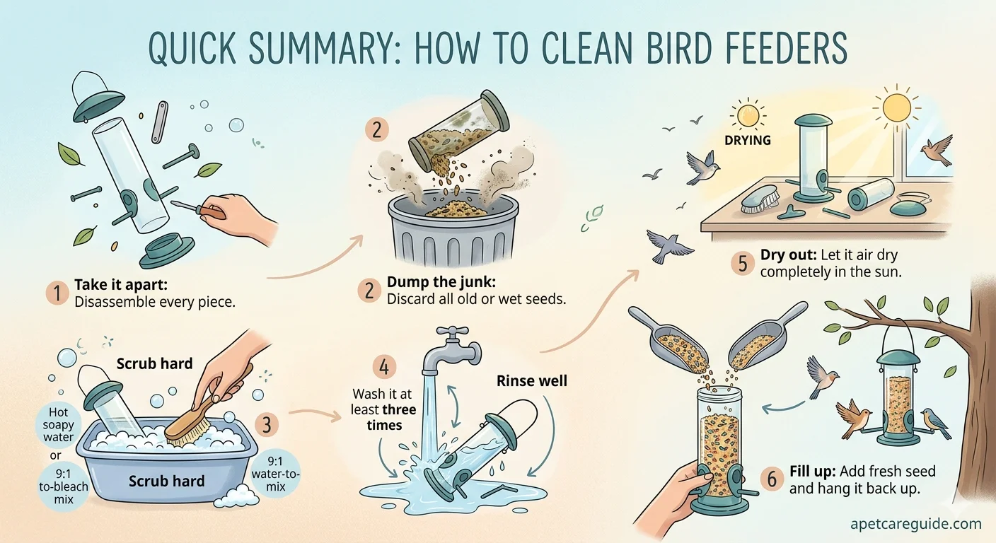 How to clean bird feeders