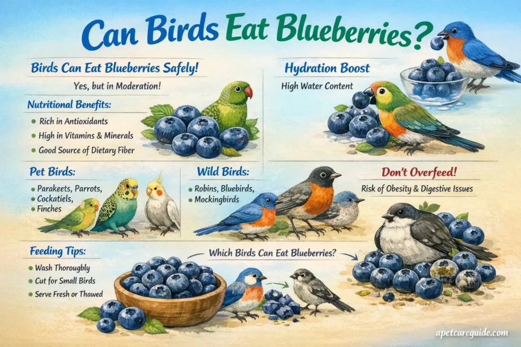 Can Birds Eat Blueberries safely