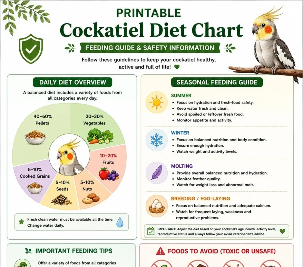 Cockatiel Diet Chart Printable 5