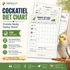 cockatiel diet chart printable